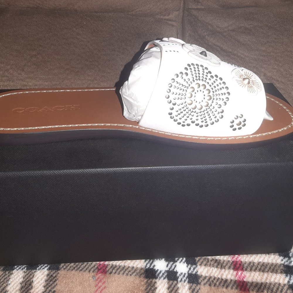 New in box coach suede slids size 9